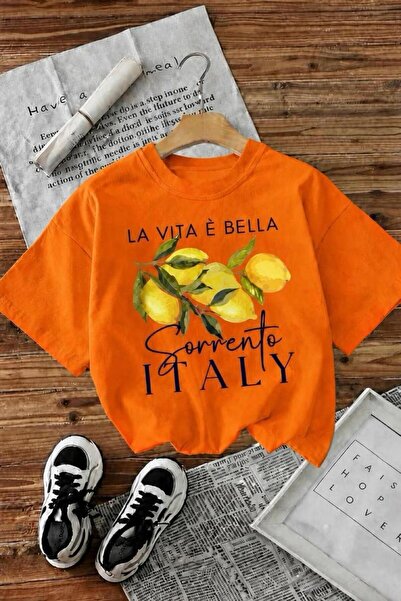 Oksit Γυναικείο T-shirt Bella Limon με στάμπα μπροστά, από βαμβάκι, σε μεγάλο...