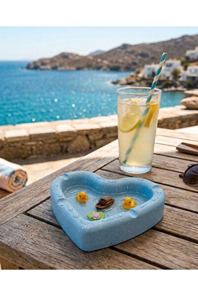 Generic Brand Τασάκι πισίνας σε σχήμα καρδιάς με πάπιες/νεοσσούς, καλοκαιρινό...
