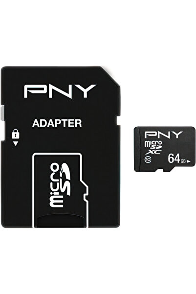PNY Κάρτα Μνήμης microSDXC Performance Plus, 64Gb, Κλάση 10, Με Αντάπτορα P-S...