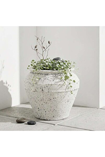 PAN HOME Balsam Cement Terrazo Textured Urn Planter 54x46cm - White