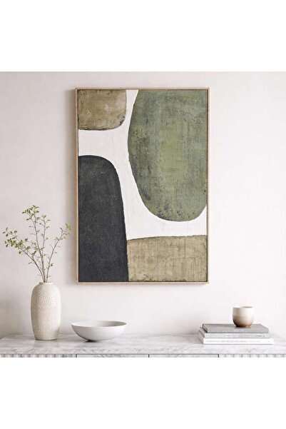 PAN HOME Vireo Hand Painted Canvas Wall Art 80x120cm - Green