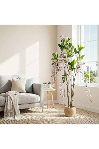 PAN HOME Bridal Veil Artificial Tree With Flowers H180cm - Pink