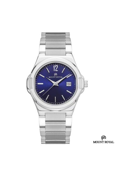 MOUNT ROYAL Mont Royal Men's Watch Steel Silver Color and Navy Dial