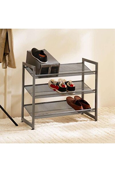 PAN HOME Miami 3-Tier Shoe Rack 74x6.8x72.5cm - Grey