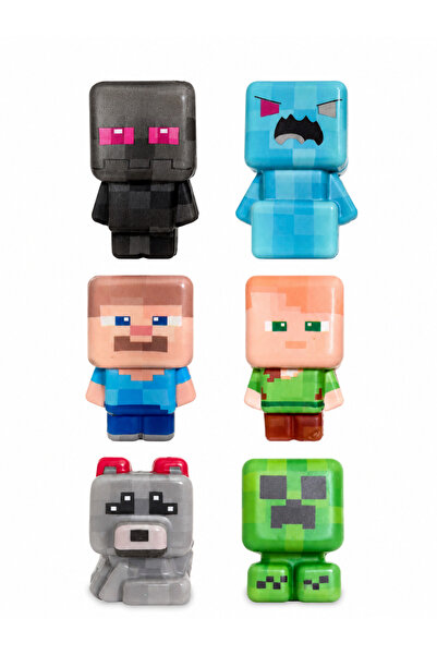 MINECRAFT Set 6 Figurine Minecraft, burete moale și relaxant, 7 cm