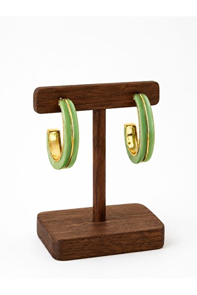 EL YAPIMI Gold Detailed Enamel Women's Earrings