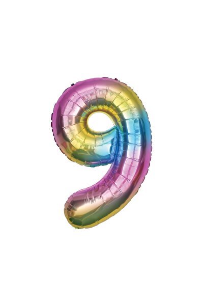Godan Balon folie multicolor 85 cm, cifra 9