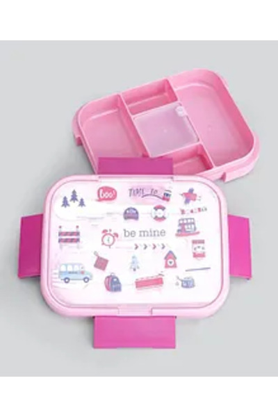 Bonfino Lunch Box, Vehicles Theme, Meal Storage Container, 3 Compartment Food...