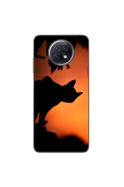 OEM Θήκη συμβατή με Xiaomi Redmi Note 9T Σιλικόνης TPU με σχέδιο Μαύρη Γάτα Χ...