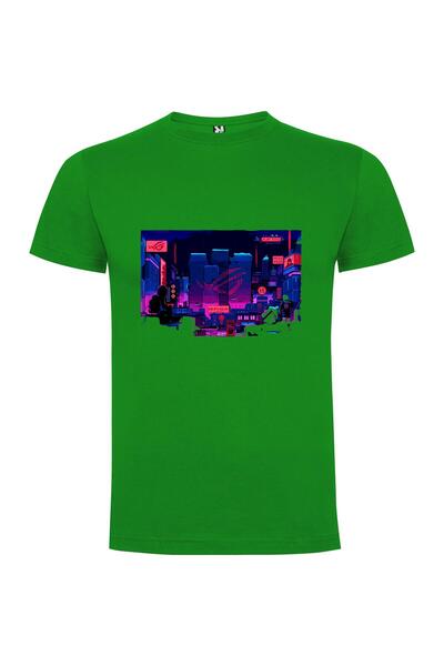 iLovePrints Neon Nightscape Masterpiece Tshirt