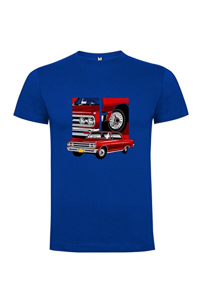 iLovePrints Red Retro Car Parked Tshirt