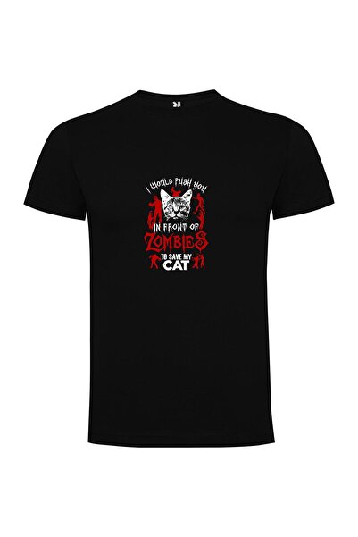 iLovePrints Feline Over Zombie Tshirt