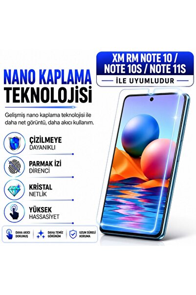 Powerfox Redmi Note 10/Note10S/Note11S Compatible Glass Mixed Nano Glass Scre...