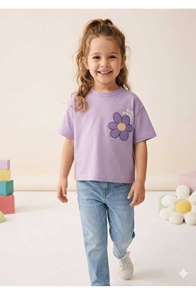MonAlisa Kids تي شيرت بناتي مزخرف بالزهور