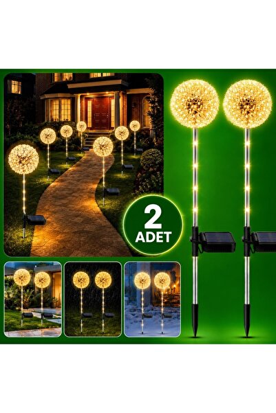maetheus 2'li Güneş Enerjili Karahindiba Bahçe Lambası Solar LED Dekoratif Dı...