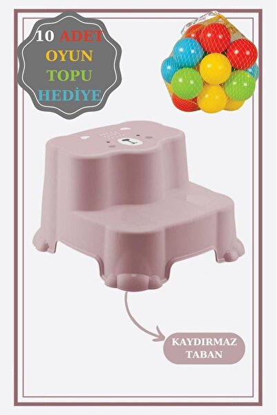 Empressco Kaydırmaz Çocuk Taburesi - Çift Basamaklı Banyo Lavabo Merdiven Yük...