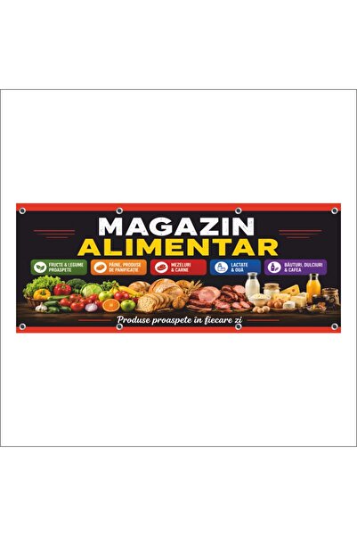 media Banner MEDIA, "Magazin alimentar" model5, 150 x 60 cm, de exterior