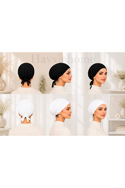 HAVVA HOME 6 Pcs Stitched Combed Cotton Inner Bonnet, Non-Slip, Flexible, Com...