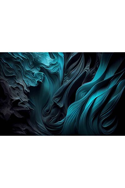 Persona Tablou Canvas, Imagine Abstracta Valuri Albastre- 100 X 70 cm