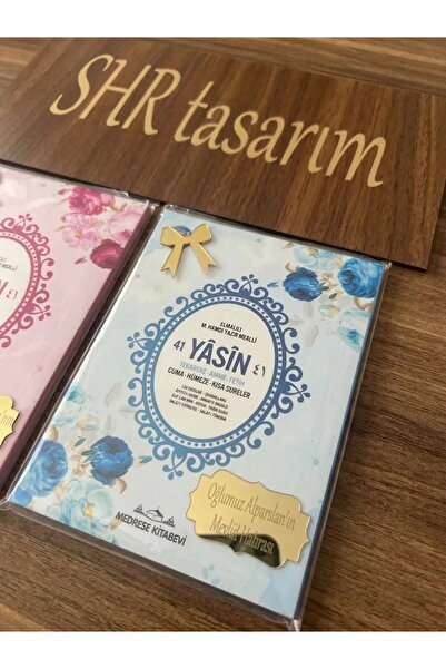 SHR 15 Adet İsme Özel Hediyelik pakette Yasin Mavi Pembe renk bebek mevlütü ,...