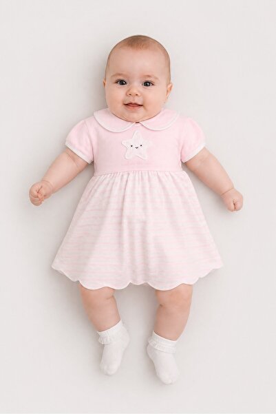 Rock A Bye Baby Boutique طقم فستان مخطط من قطعتين مع عصابة رأس للفتيات الصغير...