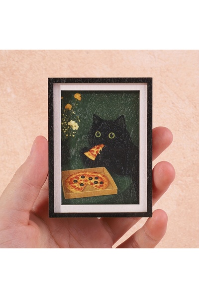 Choice MULTI Exquisite Mini 3-Layer Photo Frame Fridge Magnet, Black Cat & Pi...