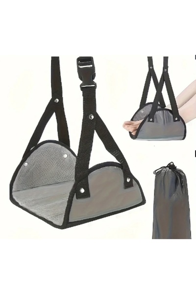 Choice1 LIGHT GRAY Adjustable foot hammocks for travel, car, airplane rest, o...