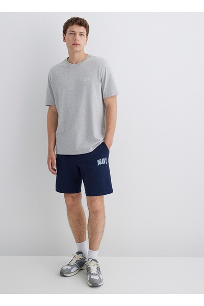 Mavi Logo-Printed, Regular Waist, Slim Straight-Leg Shorts.