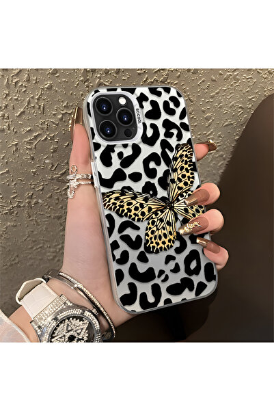 PATTERNOVA iPhone 13 Pro Max Uyumlu Nazarik Kelebek Desenli, Tam Kaplama Koru...