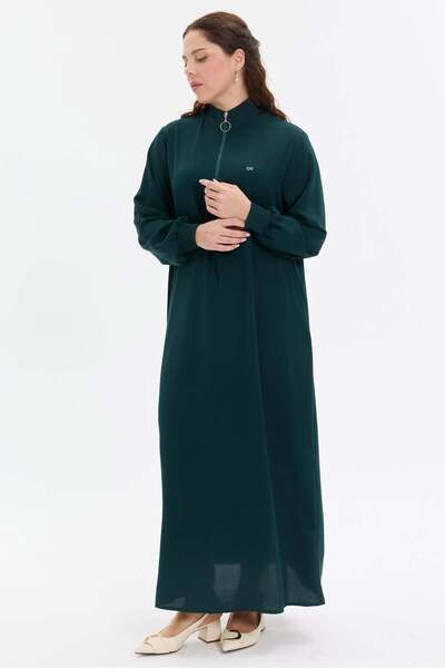 KADO OUTLET Zipper Detailed Pocket Detailed Comfortable Fit Long Dress Women