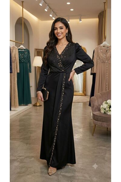 Pyramid masterpieces Black Evening Dress for Women's Evening Parties