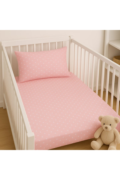 OBRO Set de lenjerie de pat pentru bebeluși, 2 piese – 100% bumbac, Cearșaf c...