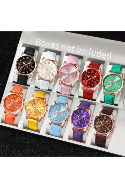 Choice 10pcs Fashion Quartz Watch 5/10/7/3-Piece Set - Round Zinc Alloy Case ...