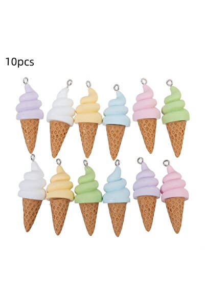 Choice 10pcs 10pcs Colorful Simulated Food Ice Cream Charms Cute Handmade Res...