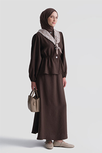 Armine Metal Buttoned Suit Bitter Brown
