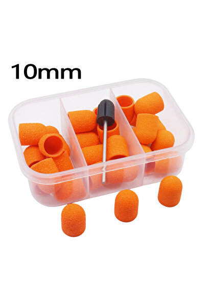 Choice Orange 10mm New 30pcs 10mm Nail Sanding Caps with 1pc Bit for Foot Fil...