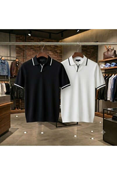 zs zaos fashion 2-Pack Advantageous Set Men's Basic Knitwear T-Shirt 100% Cot...