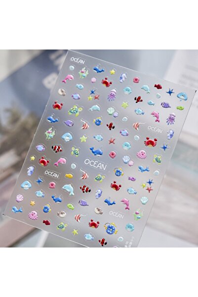 Choice21 NAILFYOU to5726 Ocean Animal 5D Nail Stickers Dolphin Octopus Little...