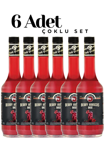 FO Hibiskus ve Orman Meyve Aromalı Baz Şurup 700 ml x 6 Adet Berry Hibiskus Base