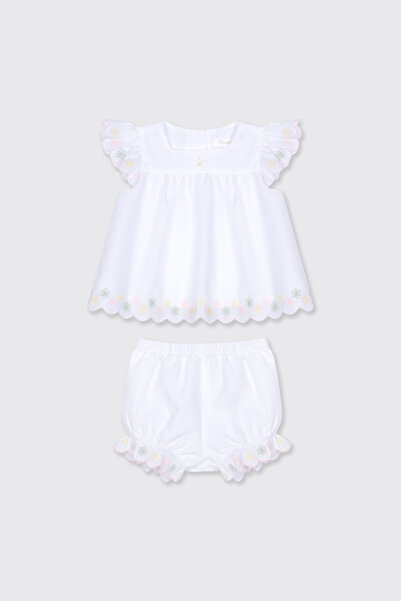 Panço Patachou Newborn 2-Piece White Shorts Set
