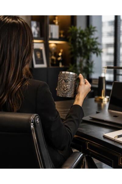 Hd Marketim Wolf Motif Stainless Steel Mug with Inner Chamber 400 ml