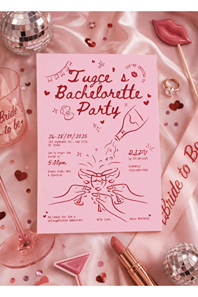 Minnymy (10 Adet) Bachelorette Kişiye Özel Kart I Bekarlığa Veda Kartı Etkinl...
