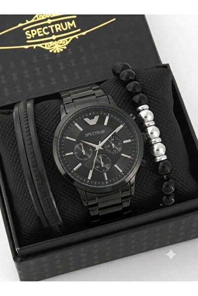 SPECTRUM PREMİUM Spectrum Metal Cord Men's Wristwatch with Bracelet Combinati...