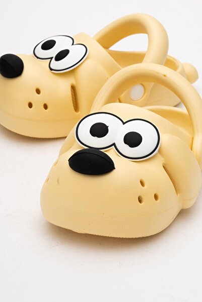 Rugmood Doggy Yellow Unisex Children's Slippers with Dog Figure for Summer Ga...