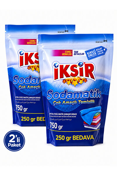 IKSIR Sodamatik Çok Amaçlı Matik Çamaşır Sodası Optik Etkili Kireç Önleyici 2...