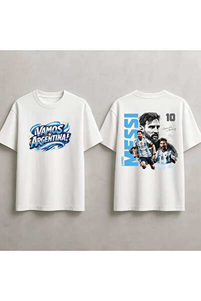 STİL-X Argentina Lionel Messi Printed Unisex 100% Cotton Oversize T-Shirt