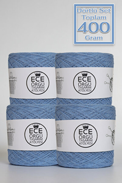 Ece Örgü Tasarım Atölyesi Hazy Blue, Multi-Strand Mercerized Cotton Knitting ...