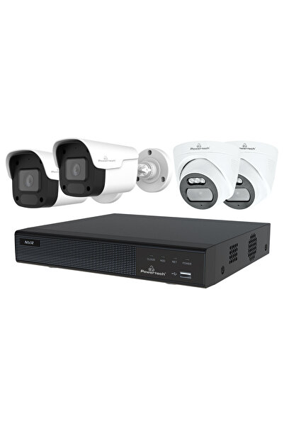 POWERTECH NVR καταγραφικό με 4 κάμερες PT-1233, 4K, 4MP, 9 κανάλια