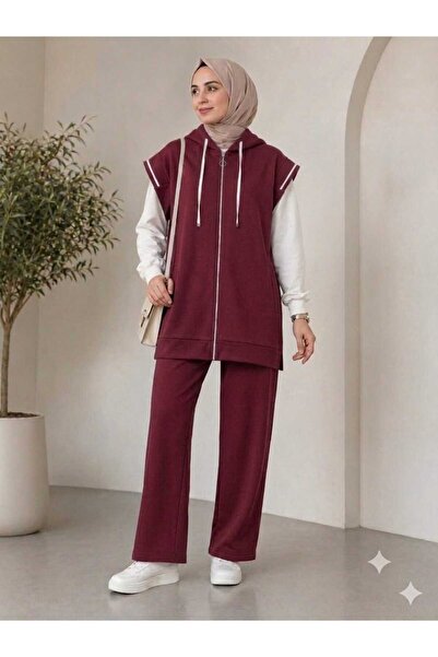 aymiraa Women's Triple Sportswear Vest and Comfortable Fit Pants Hijab Set