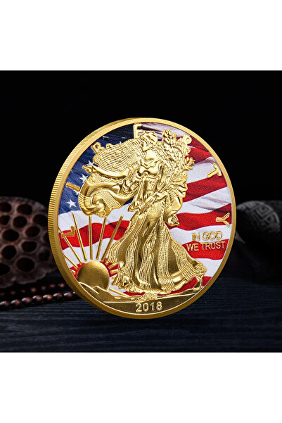 Choice Gold Souvenir Coin US Statue of Liberty Challenge Coins Painted Americ...